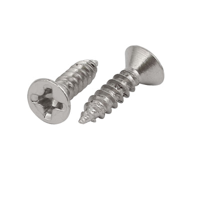 Harfington Silver Tone Self Tapping Phillips Flat Head Sheet Metal Screws M3x10mm 40 Pcs