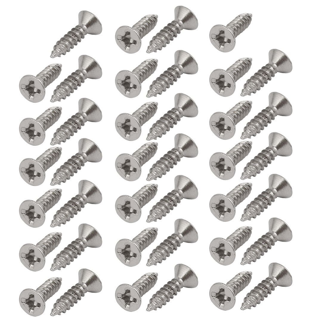 Harfington Silver Tone Self Tapping Phillips Flat Head Sheet Metal Screws M3x10mm 40 Pcs