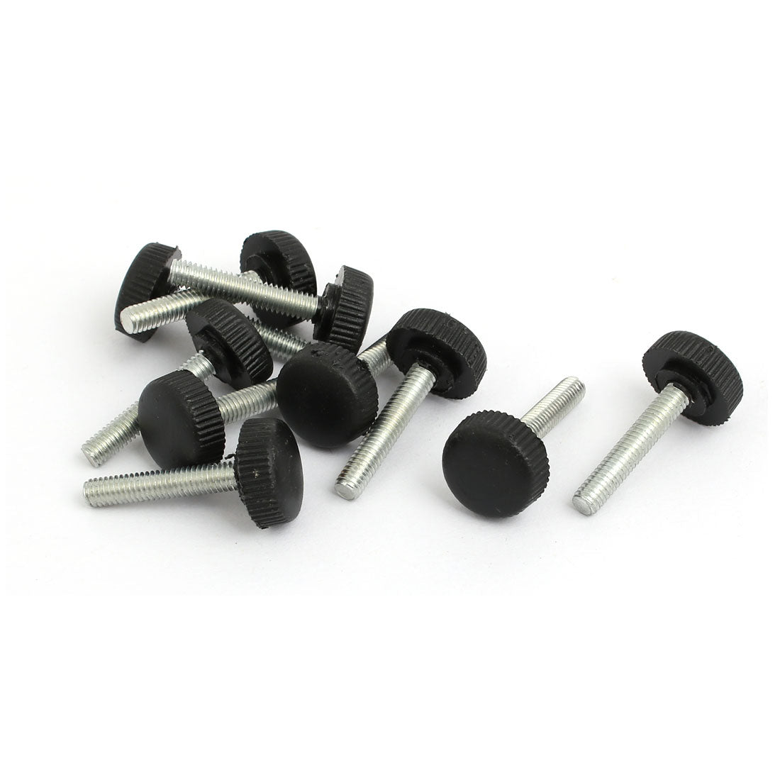 Harfington M4x20mm Thread 14mm Dia Plastic Straight Round Knurled Grip Clamping Knob 10pcs