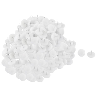 Harfington 16mm Dia Nylon Head Furniture Chair Table Feet Glide Protector Nail White 100pcs