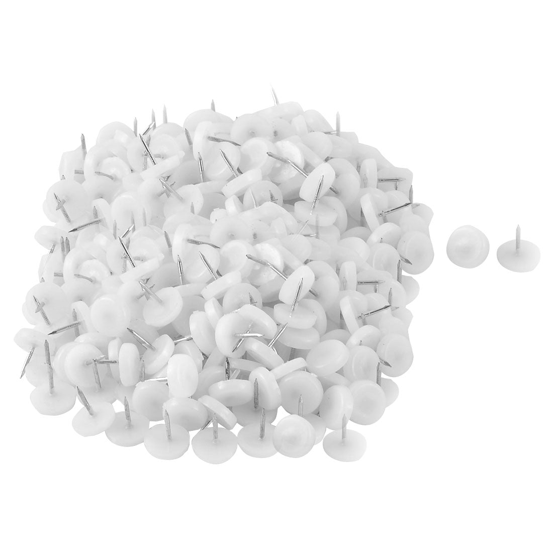 Harfington 16mm Dia Nylon Head Furniture Chair Table Feet Glide Protector Nail White 400pcs