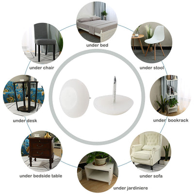 Harfington 18 mm Durchmesser Nylon Kopf Möbel Stuhl Tisch Füße Gleitschutz Nagel weiß 400 Stück