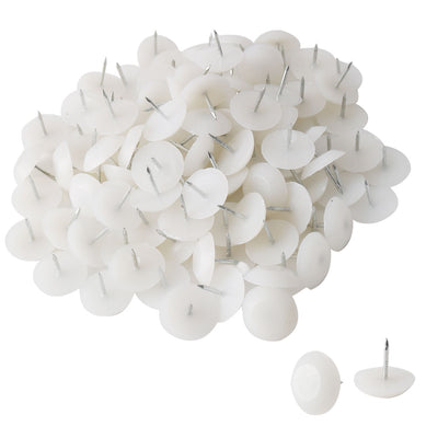Harfington 18mm Dia Nylon Head Furniture Chair Table Feet Glide Protector Nail White 400pcs