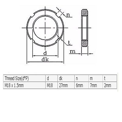 Harfington 4pcs M18 x 1.5mm Pitch Slotted Round Nuts DIN 1084 for Hook Spanners