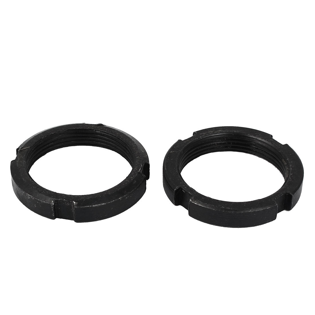 Harfington 2pcs M36 x 1.5mm Pitch Carbon Steel Slotted Round Nuts GB812