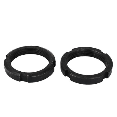 Harfington 2pcs M36 x 1.5mm Pitch Carbon Steel Slotted Round Nuts GB812