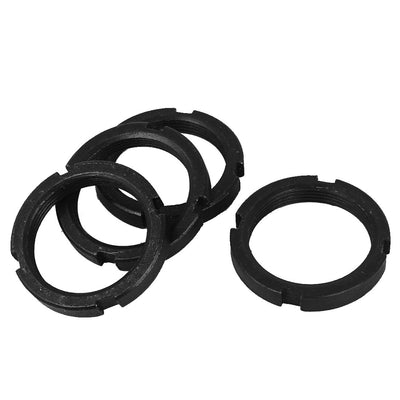 Harfington 4 Pcs M40 x 1.5mm Pitch Carbon Steel Four-Slot Slotted Round Nuts DIN 1804