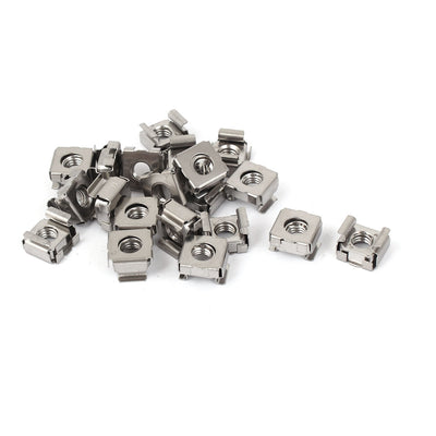 Harfington 20 Pcs M6 x 1mm Pitch 304 Stainless Steel Floating Cage Nuts for Sever Rack Cabinet