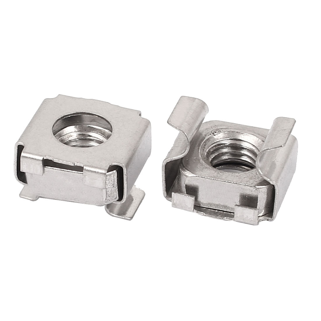 Harfington M8 x 1.25mm Pitch 304 Stainless Steel Square Cage Nuts Siliver Tone 10pcs