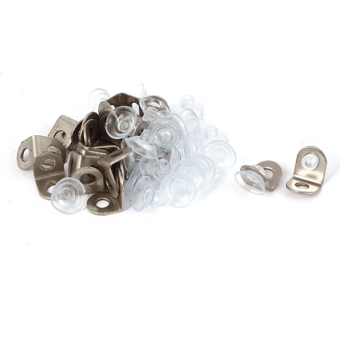 Harfington 15mm x 12mm x 13mm Glass Shelf Right Angle Suction Cup Support Brackets 26 Pcs