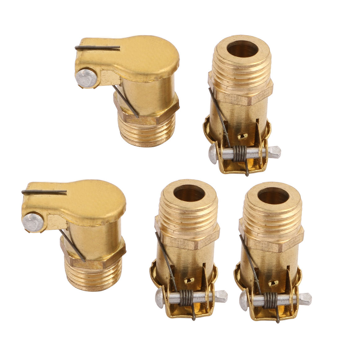 Harfington 5Pcs Replacement 1/8NPT Male Thread L Type Metal Spring Cap Oil Grease Cup