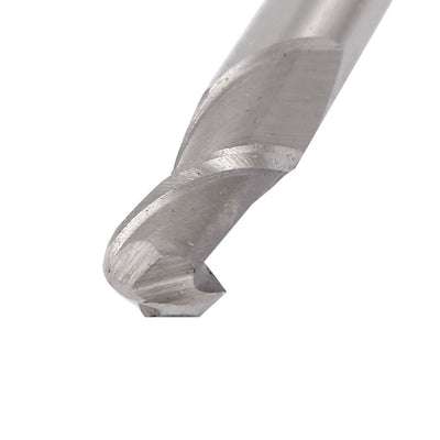 Harfington R4x8mm Double Flutes Ballnose End Mill Bit Cutting Tool Silver Tone