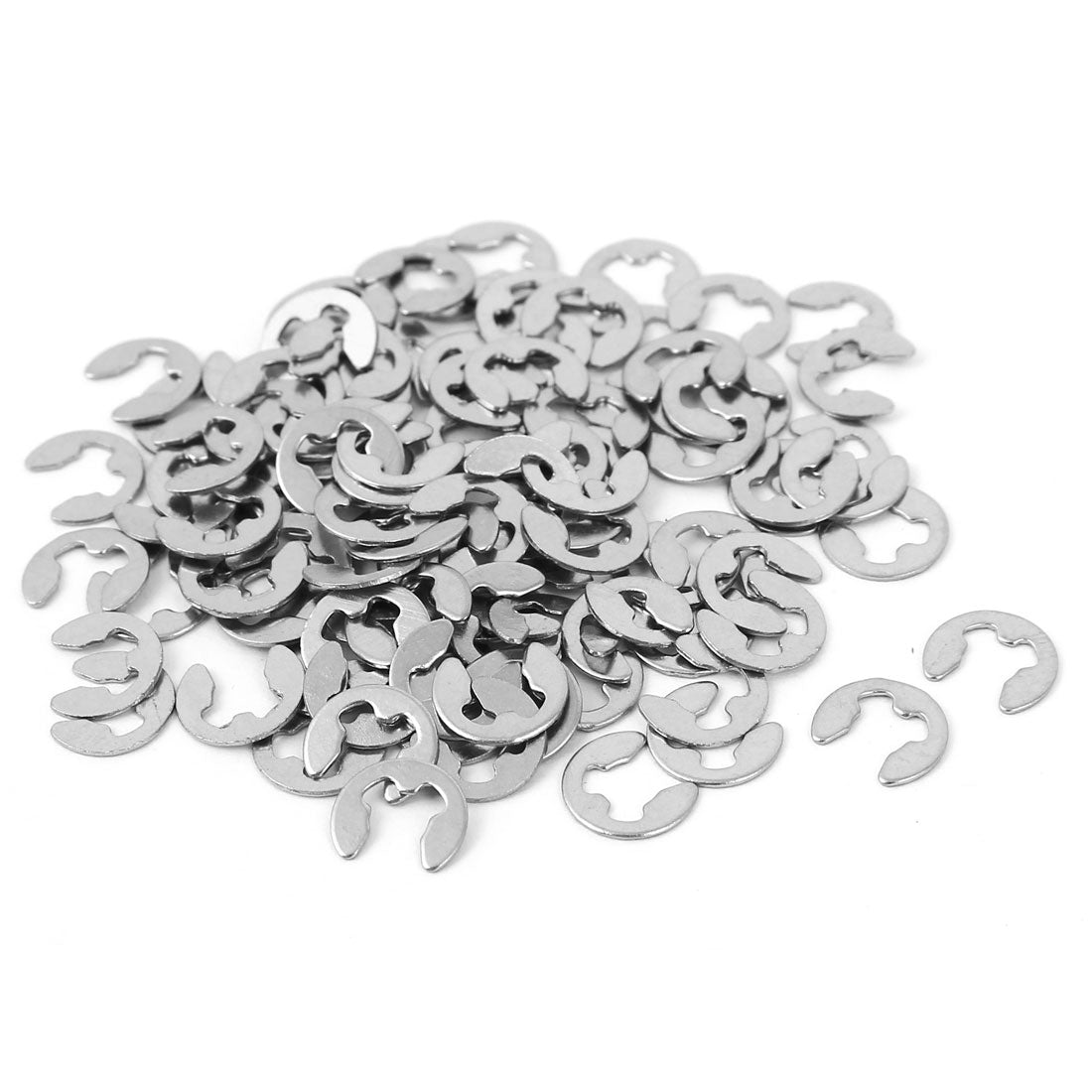 Harfington 3.5mm x 8mm 304 Stainless Steel Snap Ring Circlips Fixings E-Clips 100 Pcs