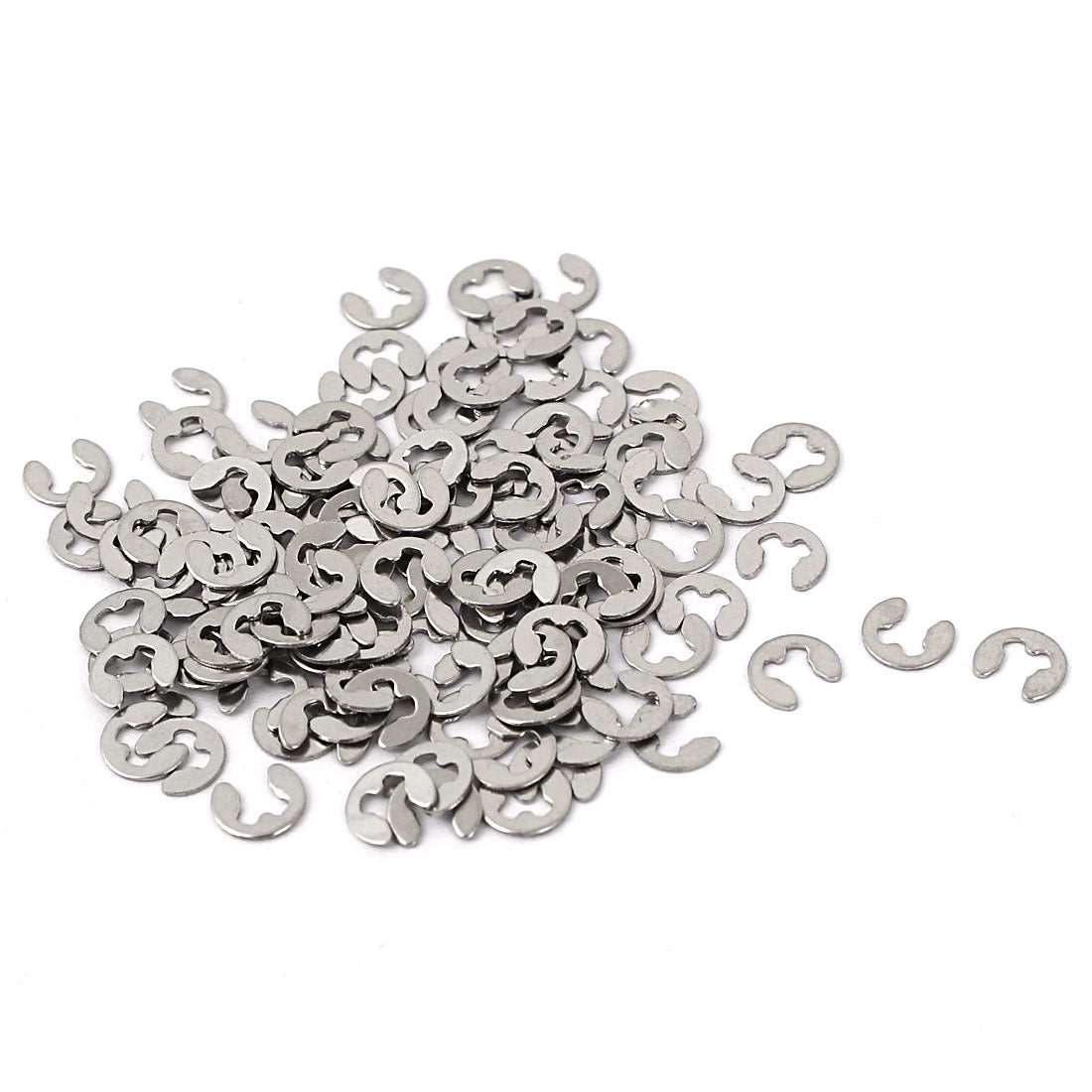 Harfington 2mm x 5mm 304 Stainless Steel Snap Ring E-Clips Retaining Circlips 100 Pcs