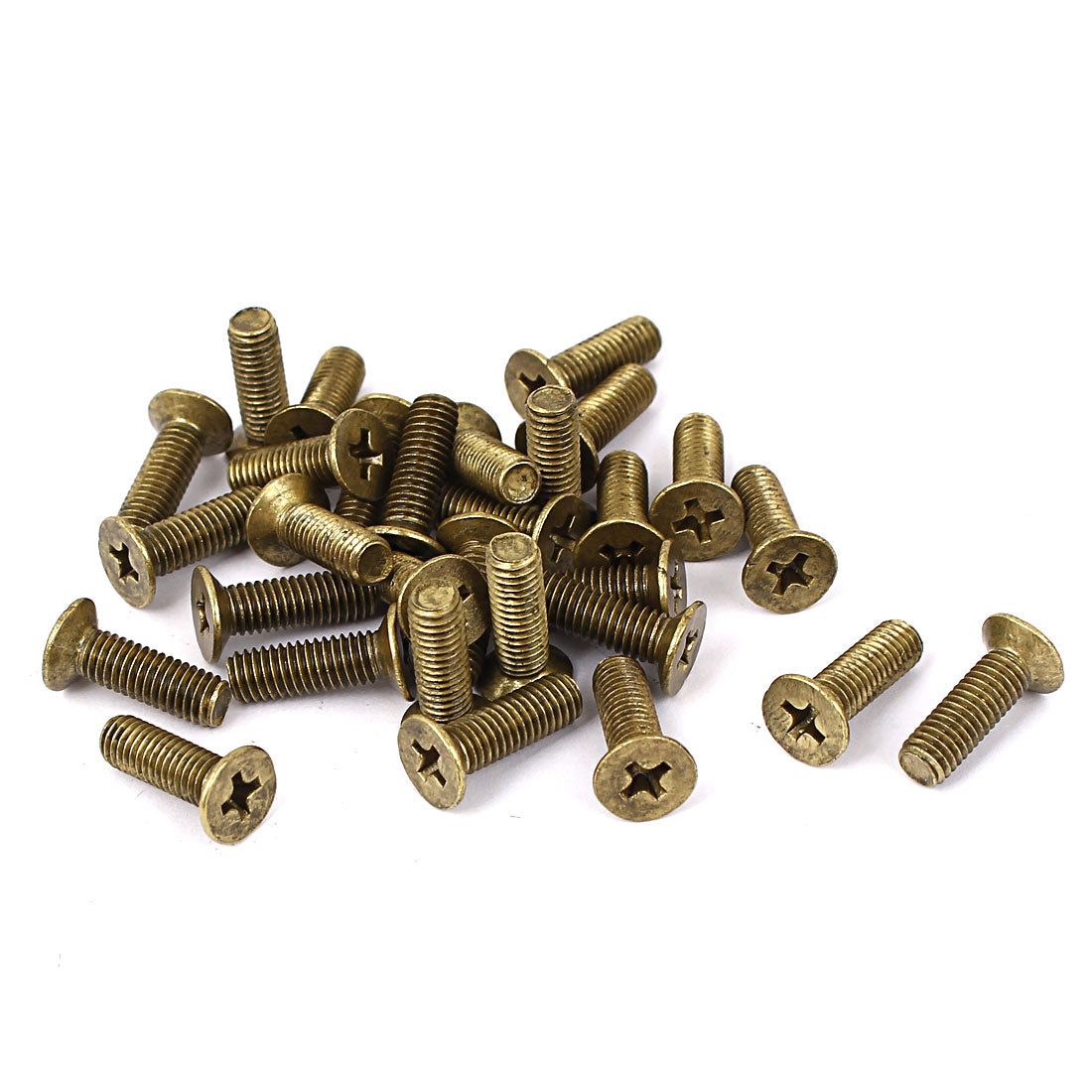 Harfington M5 x 16mm Brass Metric Phillips Head Countersunk Screws GB819 30 Pcs