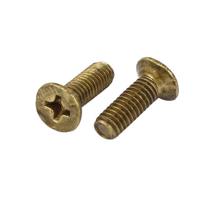 Harfington M4 x 12mm Brass Phillips Drive Fastening Countersunk Screws GB819 50 Pcs