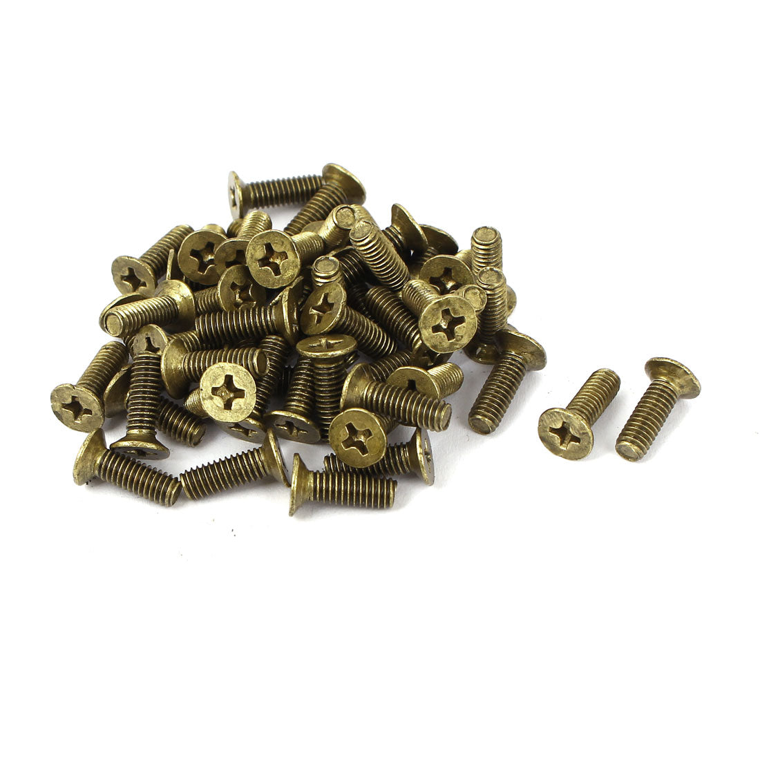 Harfington M4 x 12mm Brass Phillips Drive Fastening Countersunk Screws GB819 50 Pcs