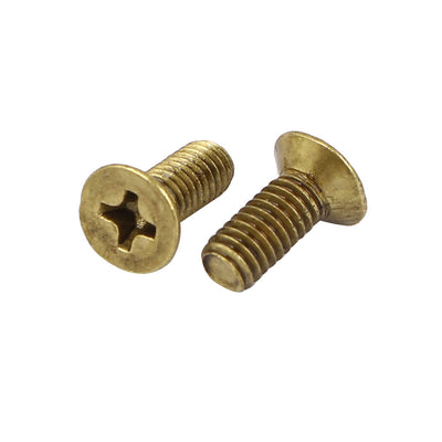 Harfington M4 x 0.7mm Pitch GB819 Fasteners Phillips Countersunk Screws Bolts Brass Tone 50 Pcs