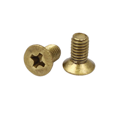 Harfington M4 x 0.7mm Pitch GB819 Brass Metric Phillips Flat Head Countersunk Screws 50 Pcs