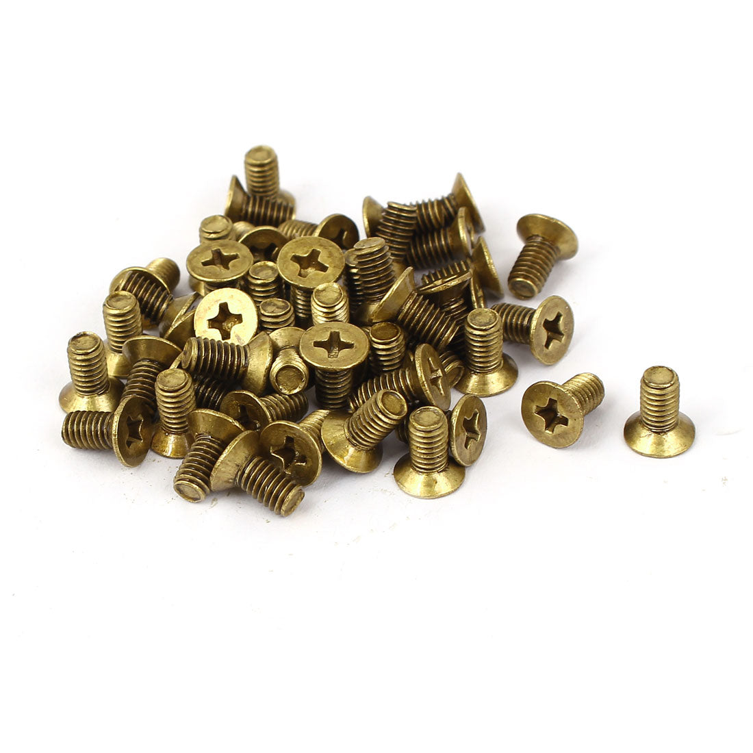 Harfington M4 x 0.7mm Pitch GB819 Brass Metric Phillips Flat Head Countersunk Screws 50 Pcs