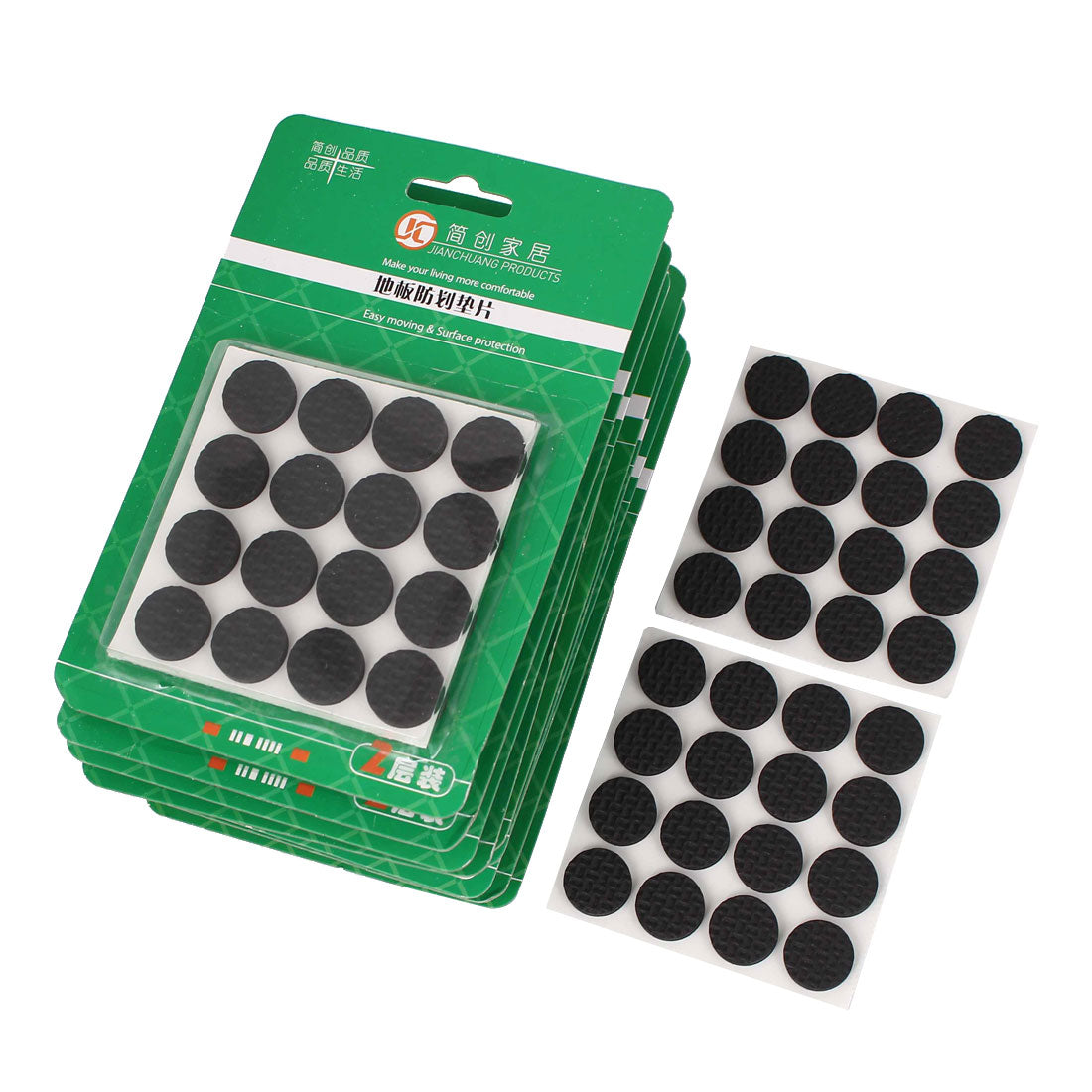 Harfington 18mm Dia Furniture Feet Anti-skid Adhesive Pad Felt Floor Protector Black 320pcs
