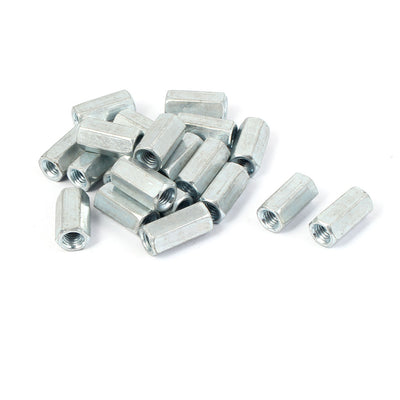 Harfington M6 Female Thread Rose Joint Adapter Threaded Rod Bar Stud Hex Coupling Nut 20PCS