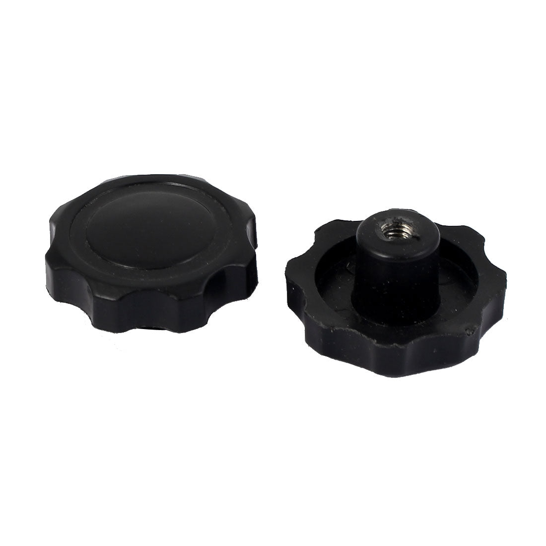 Harfington M6 Female Thread Plastic Head Screw On Type Clamping Knob Grip Black 8 Pcs