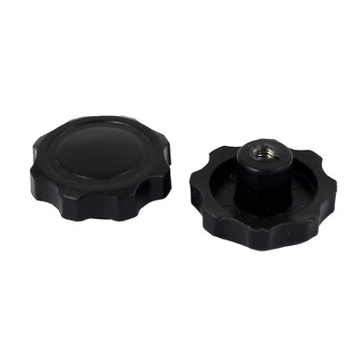 Harfington M6 Female Thread Plastic Head Screw On Type Clamping Knob Grip Black 8 Pcs