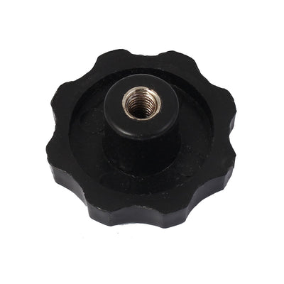 Harfington M6 Female Thread Plastic Head Screw On Type Clamping Knob Grip Black 8 Pcs
