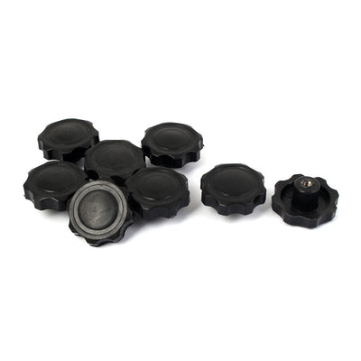 Harfington M6 Female Thread Plastic Head Screw On Type Clamping Knob Grip Black 8 Pcs