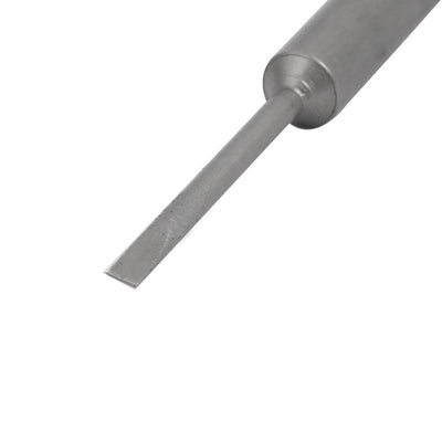 Harfington 1.6mm Tip 4mm Round Shank S2 Magnetic Slotted Screwdriver Bits Gray 10pcs