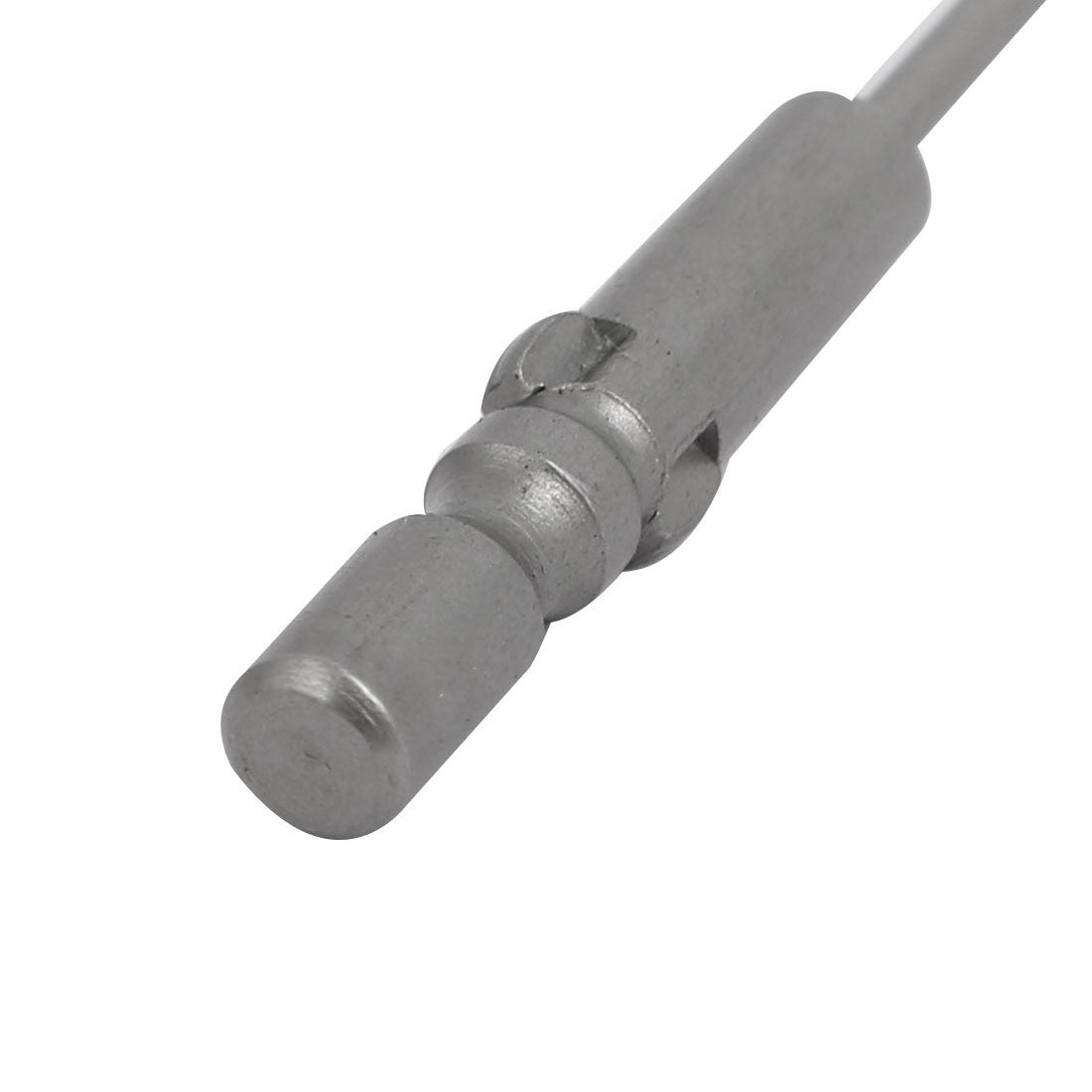 Harfington 1.6mm Tip 4mm Round Shank S2 Magnetic Slotted Screwdriver Bits Gray 10pcs