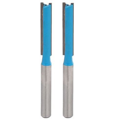 Harfington 1/4-inch x 1/4-inch 32mm Depth Double Flute Straight Router Bits Cutter 2pcs