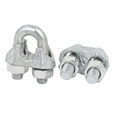 Harfington M5 Inner Width 24mm Long Metal Wire Cable Rope Clips U Bolt Saddle Clamps 5pcs