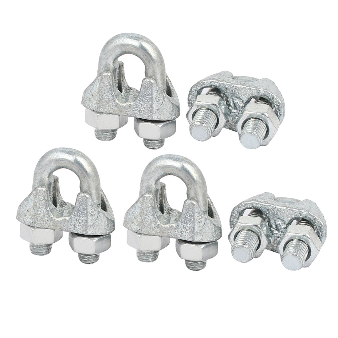 Harfington M5 Inner Width 24mm Long Metal Wire Cable Rope Clips U Bolt Saddle Clamps 5pcs