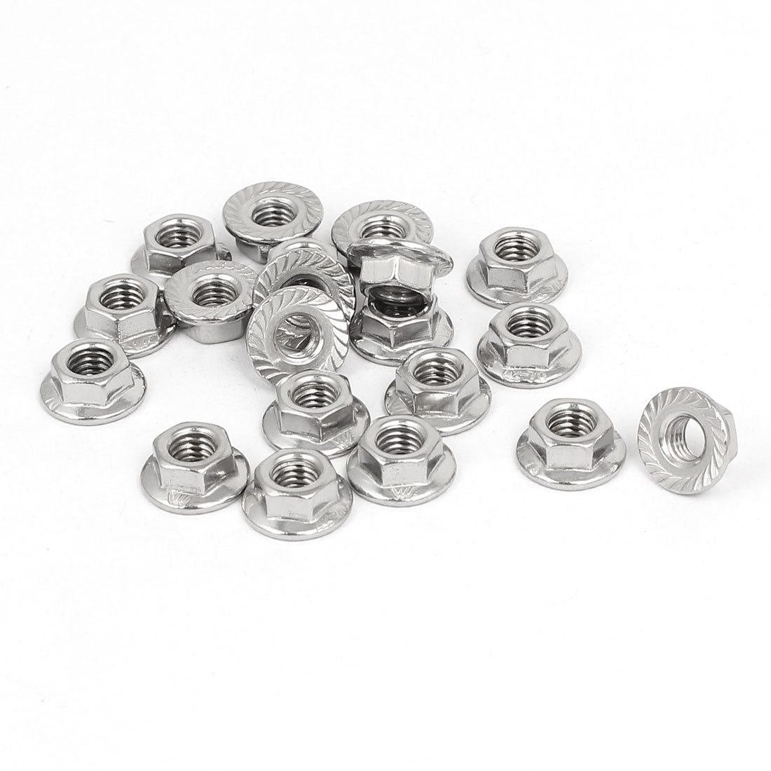 Harfington M5 316 Stainless Steel Serrated Hexagon Head Hex Flange Nuts Locknuts 20pcs