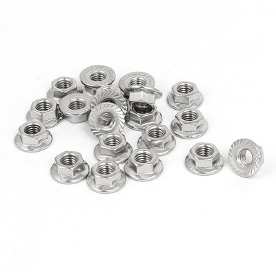Harfington M5 316 Stainless Steel Serrated Hexagon Head Hex Flange Nuts Locknuts 20pcs