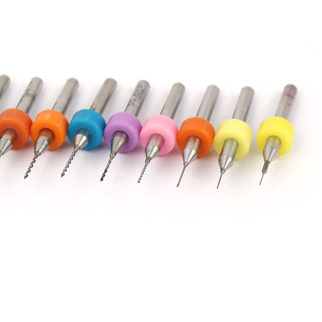 Harfington 0.2mm-1.1mm Tip Straight Shank Helical Grooved Carbide Micro Drill Bit Set 10 in 1