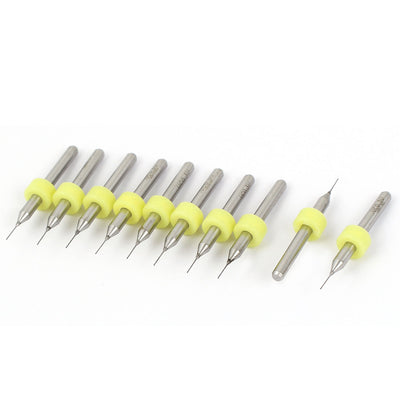 Harfington 0.3mm x 5.5mm 1/8" Straight Shank Carbide PCB CNC Micro Drill Bits 10 Pcs