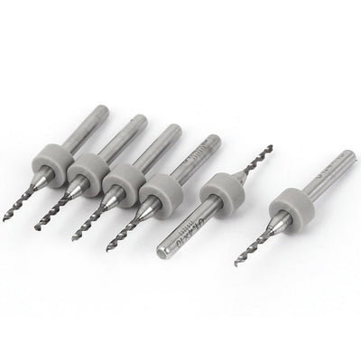 Harfington 1.4mm Tip 10mm Cutting Depth Spiral Flute Carbide PCB Micro Drill Bits Tool 6PCS
