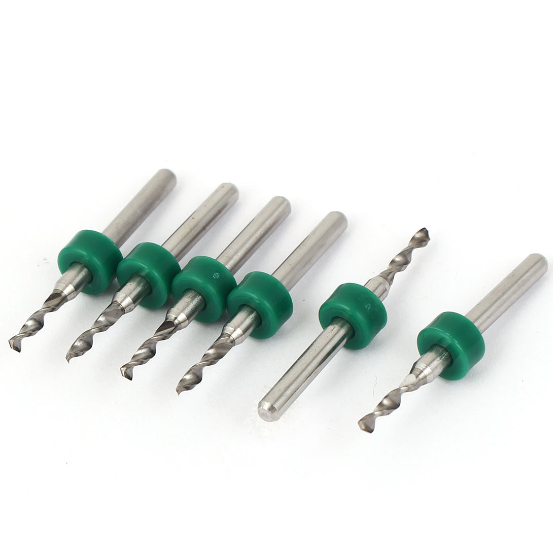 Harfington 2.1mm Cutting Dia Carbide PCB CNC Jewelry Micro Drill Bits Green 6 Pcs