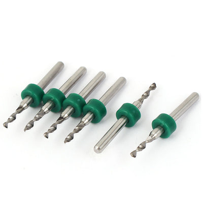 Harfington 2.1mm Cutting Dia Carbide PCB CNC Jewelry Micro Drill Bits Green 6 Pcs