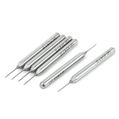 Harfington 0.45mm Tip 7mm Cutting Depth Spiral Flute Carbide PCB Micro Drill Bits Tool 6PCS