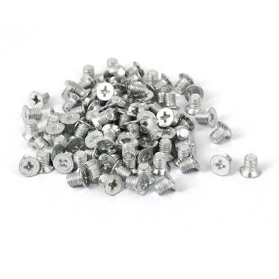 Harfington M5x6mm 0.8mm Pitch Phillips Flat Head Countersunk Bolts Machine Screws 100pcs