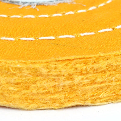 Harfington 5-inch 50 Plies 12mm Dia Hole Round Shape Polishing Buffing Cloth Wheel Yellow