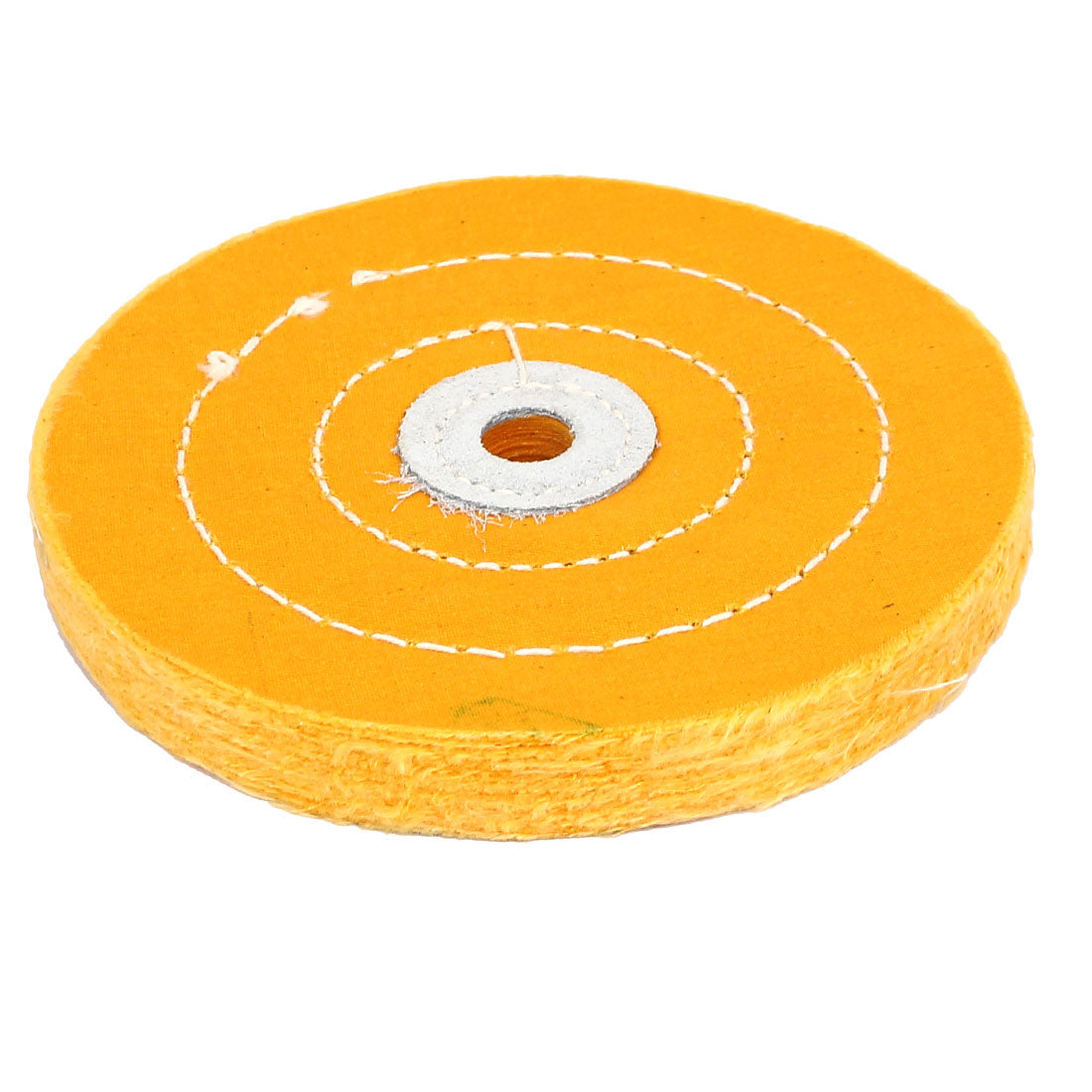 Harfington 5-inch 50 Plies 12mm Dia Hole Round Shape Polishing Buffing Cloth Wheel Yellow