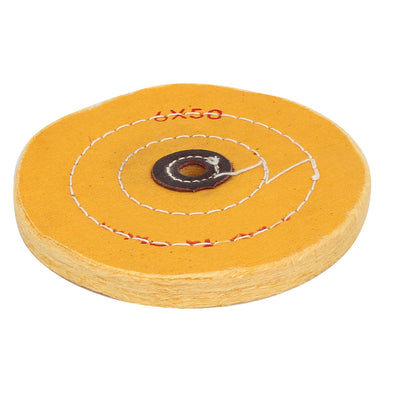 Harfington 6'' Dia 50 Plies Round Shape Polishing Buffing Cloth Wheel Grinder Yellow