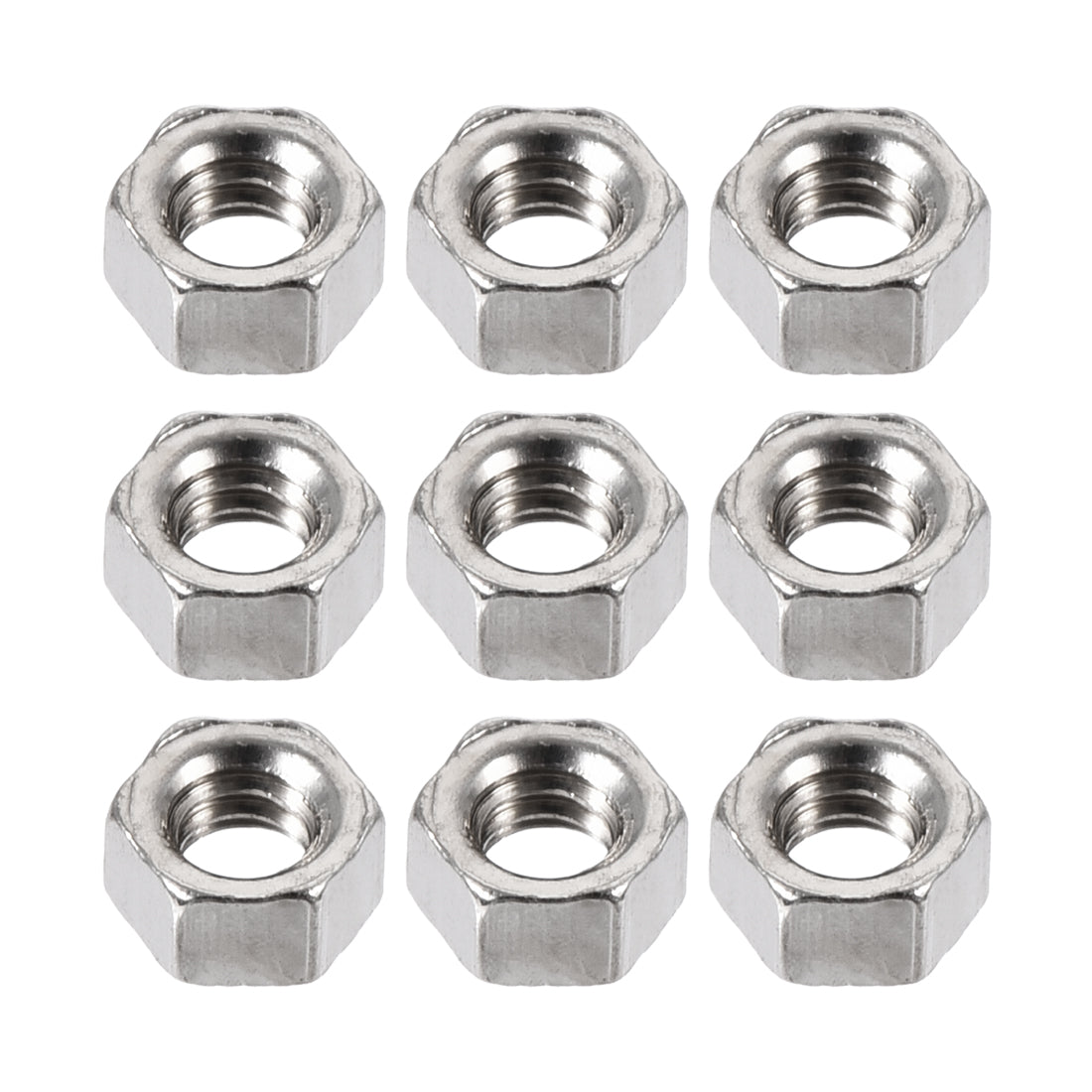 Harfington M1.6 x 1.5mm Nickel Plated Internal Threaded Hexagon Hex Nuts DIN 934 1000PCS