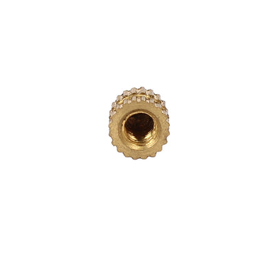 Harfington M3 x 5mm 5.3mm OD Brass Threaded Insert Embedment Knurled Thumb Nut 100PCS