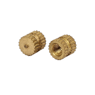 Harfington M3 x 5mm 5.3mm OD Brass Threaded Insert Embedded Knurled Thumb Nut 500PCS